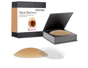 Nip-to-Nip Covers: Reusable Adhesive Matte Nipple Covers (Tan Color)